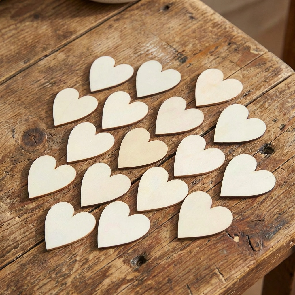 Drveno srce klot 100 kom  S297